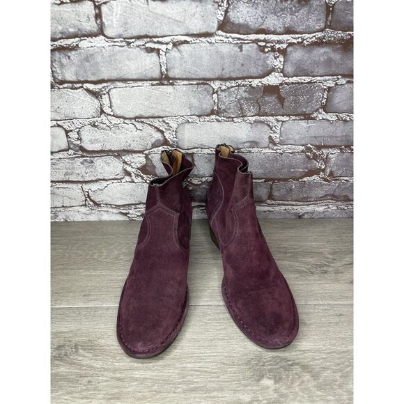 UGG Bandera Purple Plum Suede Back Zip Ankle Bootie Heel Boots Women 7M US/38EU - Picture 14 of 16